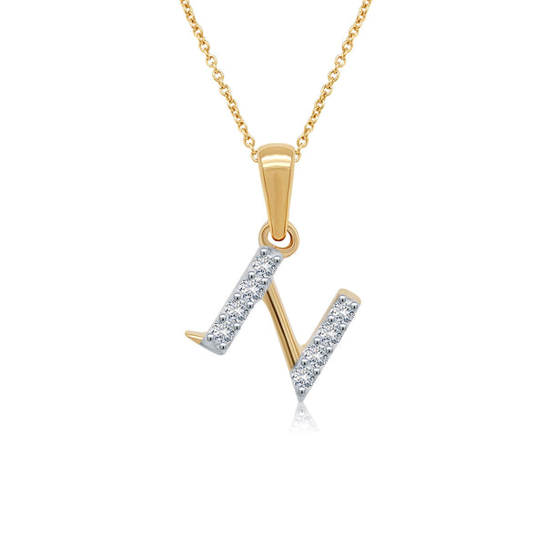 'N' Alphabet Diamond Pendant