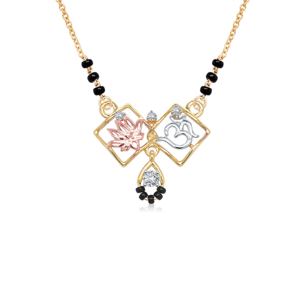 Om & Lotus Diamond Pendant