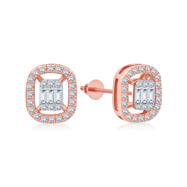 Shimmering Rectangular Diamond Earrings