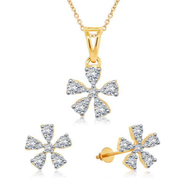 Snowflake Diamond Pendant Set
