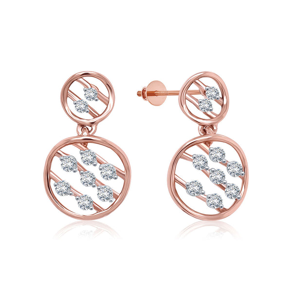 Geometric Circle Diamond Earrings