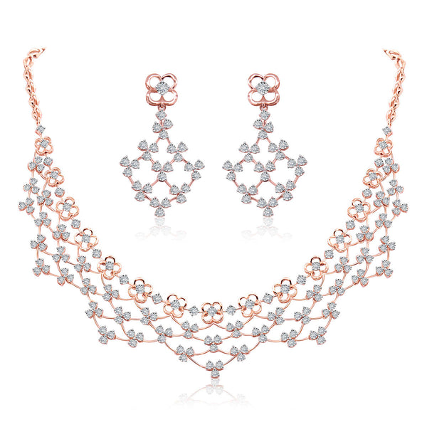 Mesh Diamond Necklace Set