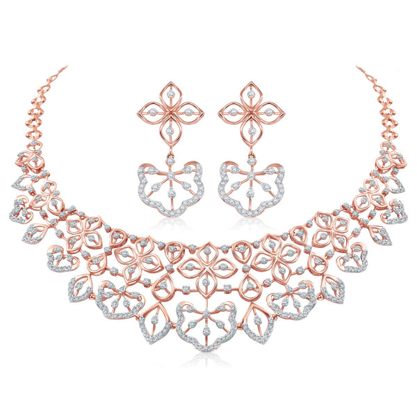 Regal Intricate Diamond Necklace Set