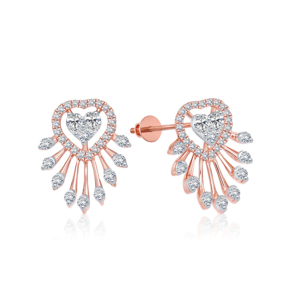 Alluring Heart Diamond Earrings