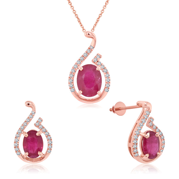 Chic Diamond Pendant Set