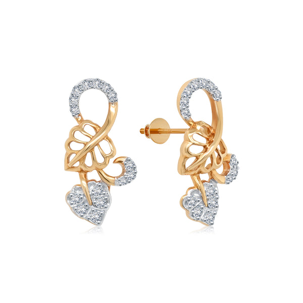 Contemporary Flower Diamond Earrings