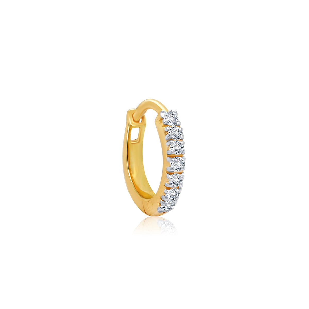 Diamond Nose Rings | 0.03ct 2mm Diamond Nose Ring In 14K Yellow Gold |  SuperJeweler
