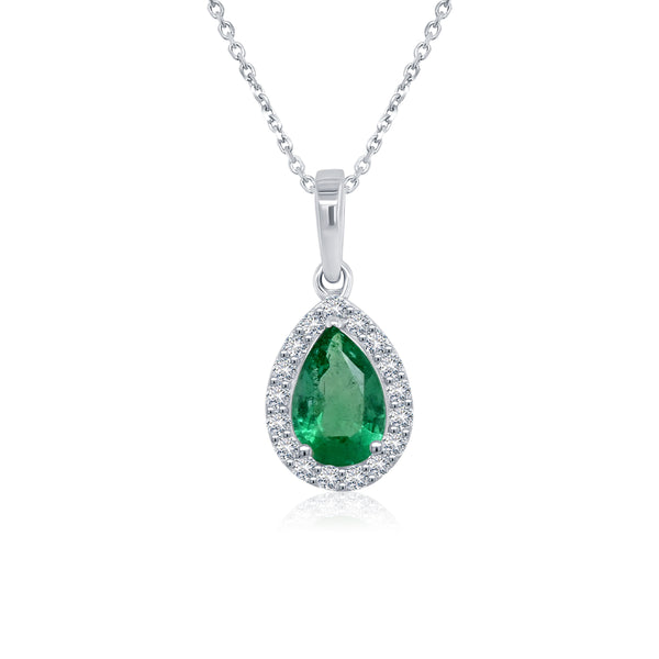 Emerald Drop Diamond Pendant