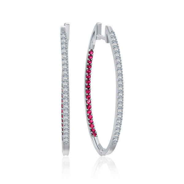 Glamorous White Gold Diamond Hoops