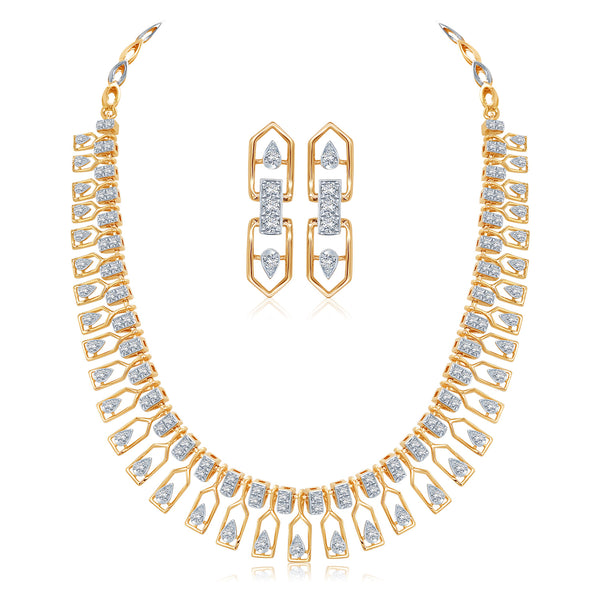 Golden Glamour Diamond Necklace Set