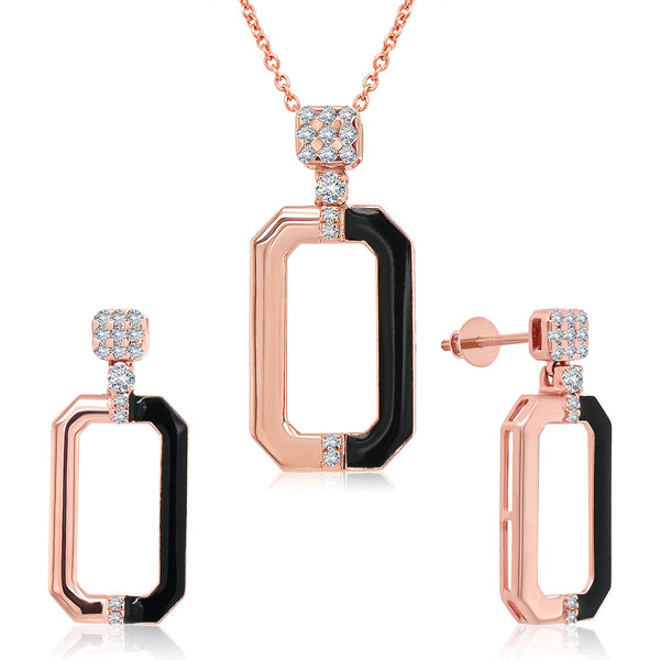 Half and Half Royal Diamond Pendant Set