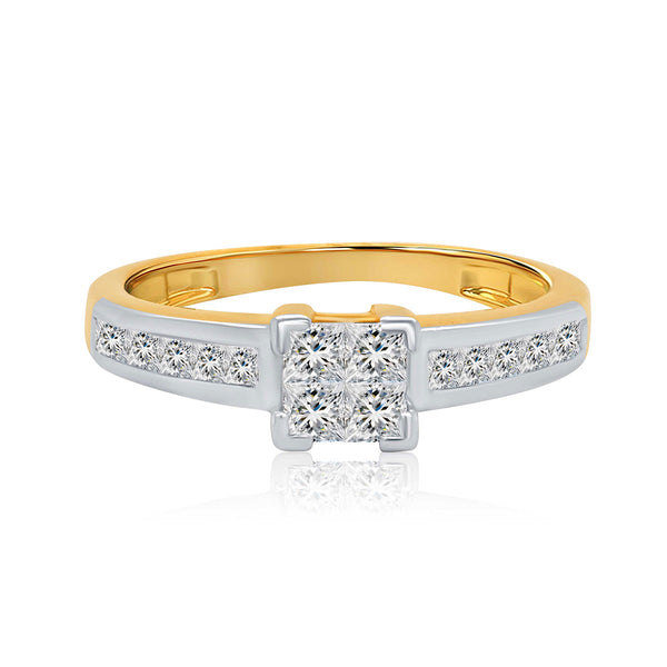 Harmony in Contrast Diamond Ring