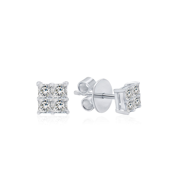 Mesmerizing  Angled Diamond Studs