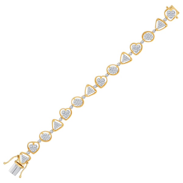 Playful Fancy Shaped Diamond Bracelet