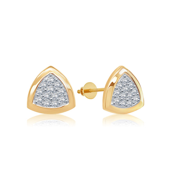 Shimmering Triangular Diamond Studs