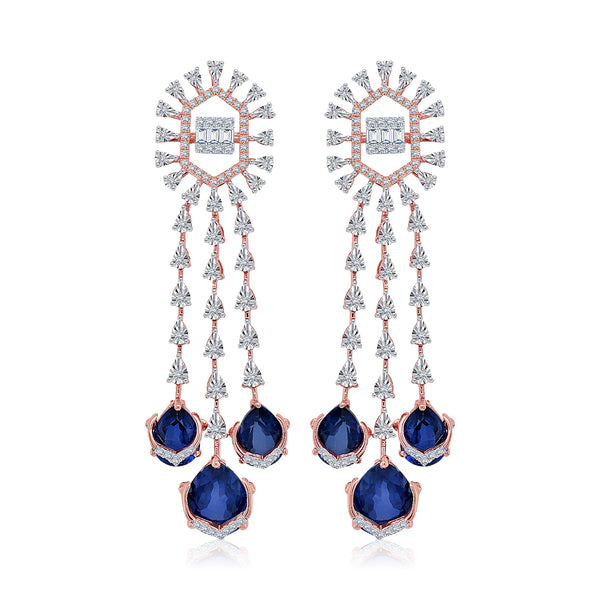 Statement Diamond Long Earrings