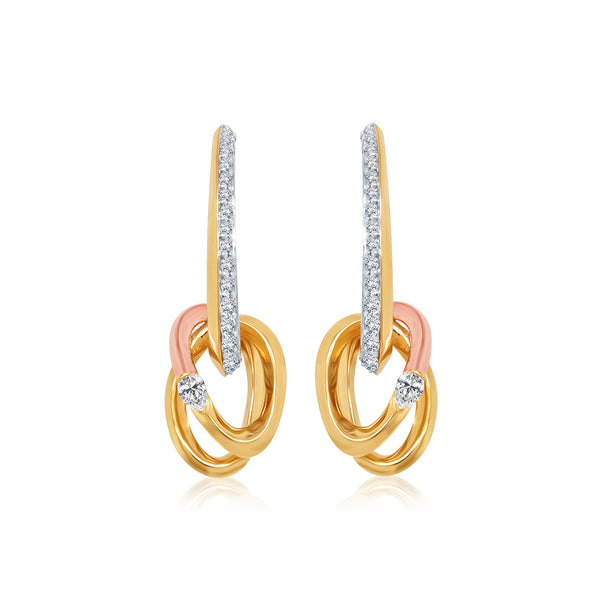 Stylish Chunky Dual Tone Diamond Earrings