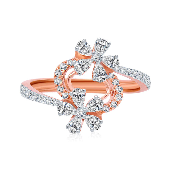Double Flower Diamond Ring