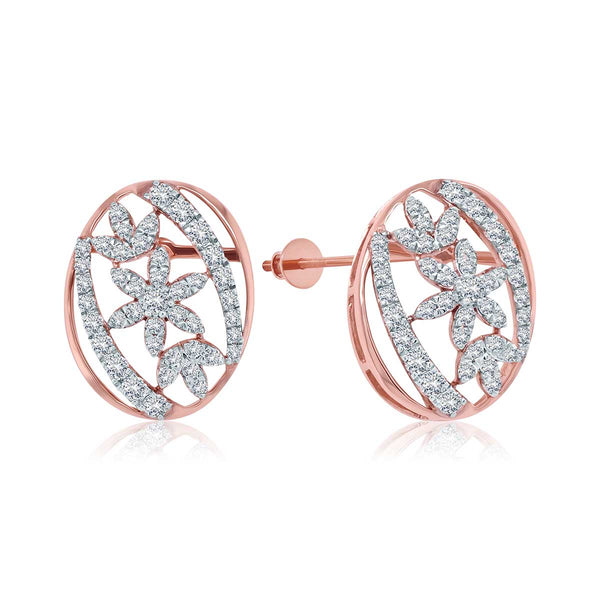 Fancy Floral Diamond Earrings