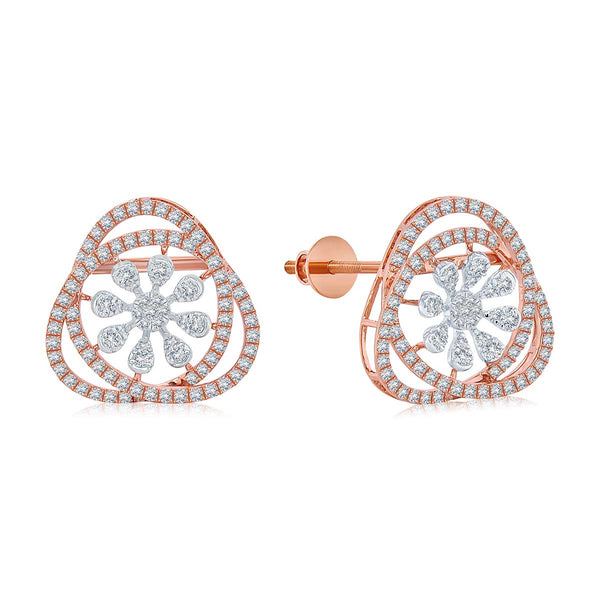 Floral Earrings with Enchanting Diamonds