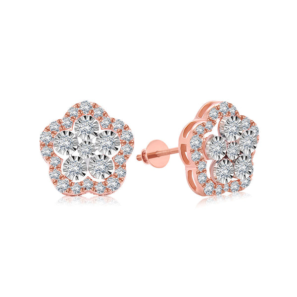 Floweret Diamond Stud Earrings