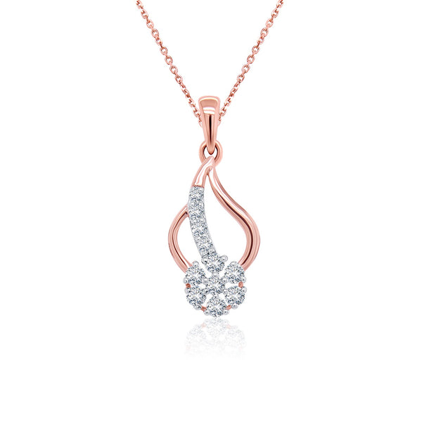 Gleaming Floral Diamond Pendant