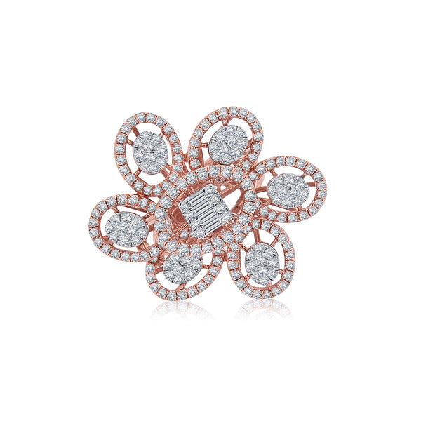 Glistening Floral Diamond Ring