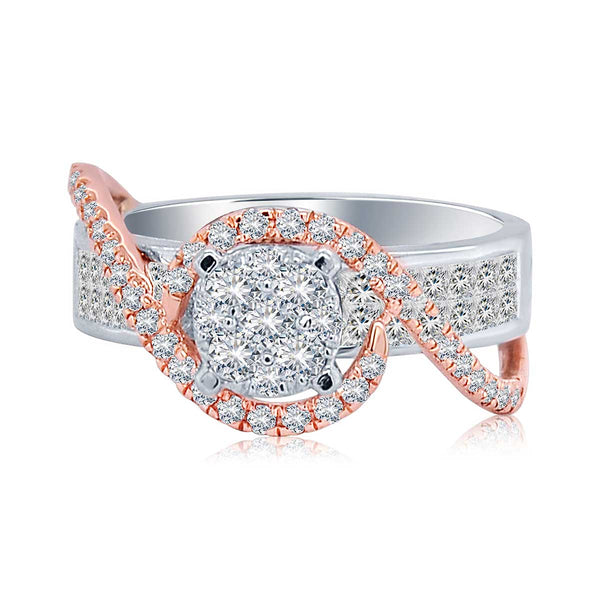 Intertwined Shimmer Engagement Ring