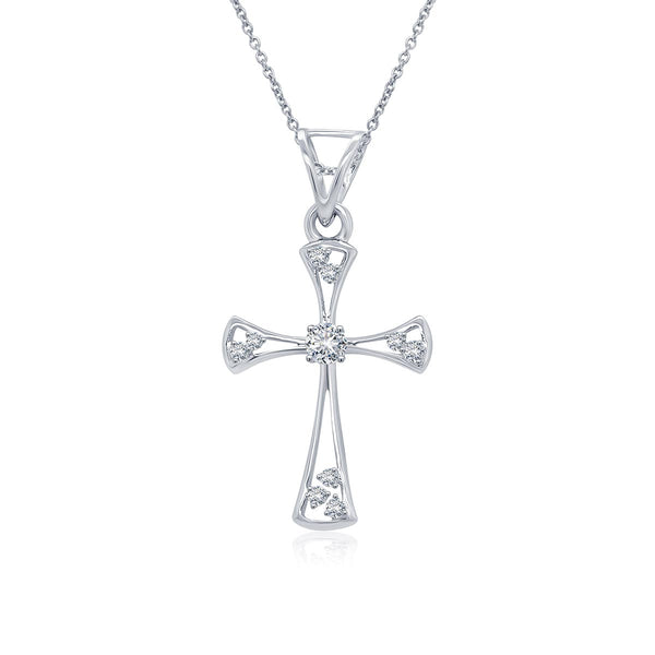 Lustrous Cross Diamond Pendant