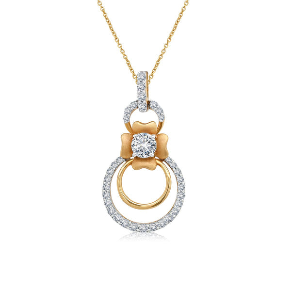 Nested Circles Diamond Pendant