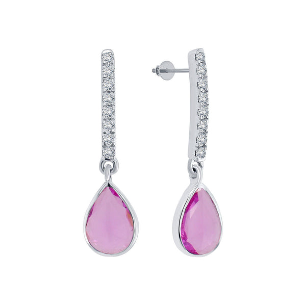 Pink Drop Diamond Earrings