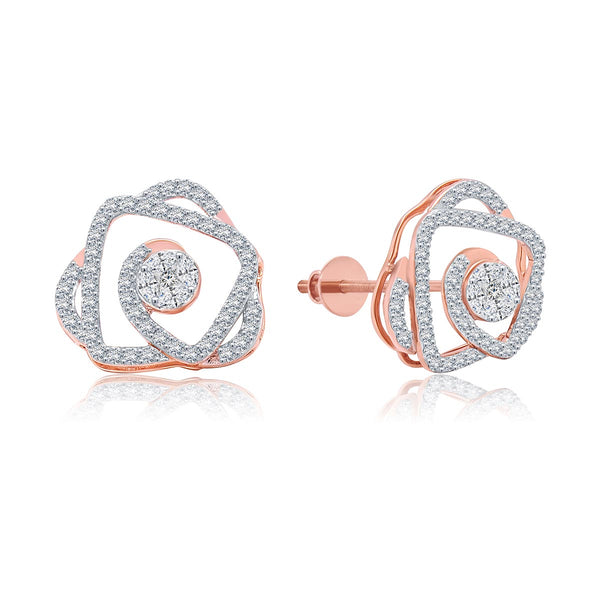 Sparkling Asymmetrical Diamond Earrings