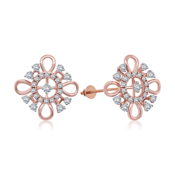 Spiral Galaxy Diamond Stud Earrings