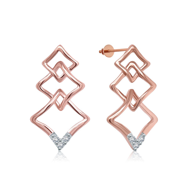 Square Knot Diamond Earrings