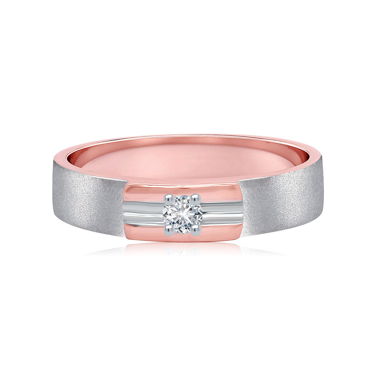 Lab Grown Diamond Accented Men's Engagement Ring 14k Rose Gold 2.06ct -  AZ17040