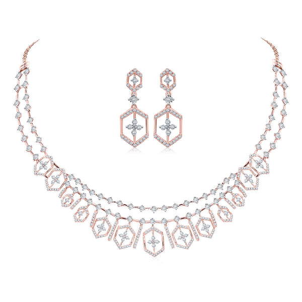 Twinkling Fine Diamond Necklace Set