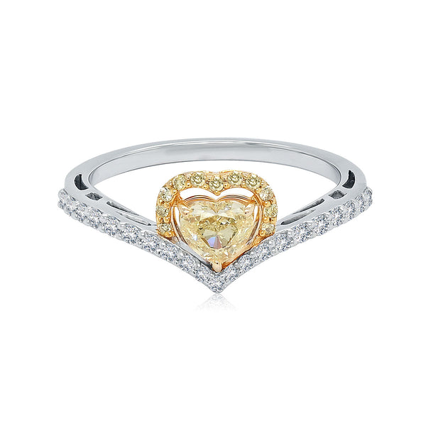 Yellow Diamond Heart Ring